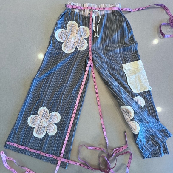 POL Woven Lightweight Pant Elastic Drawstring Waist Wide Leg Pants Pockets Med - Picture 3 of 13